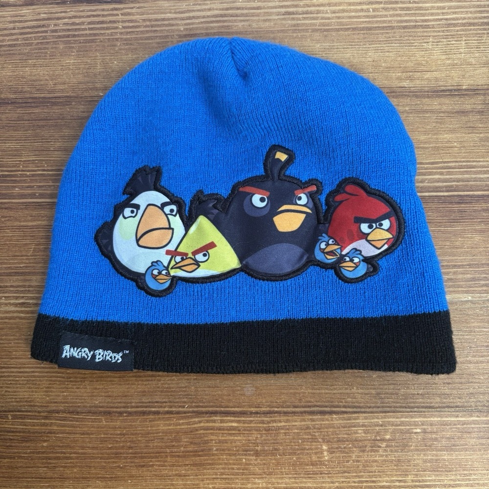 Angry Birds‎ Kids Beanie Hat Blue Black Red Bird Rovio 2009-2012 Youth Cap